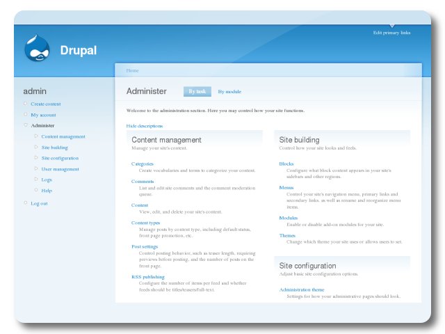 drupal login admin page